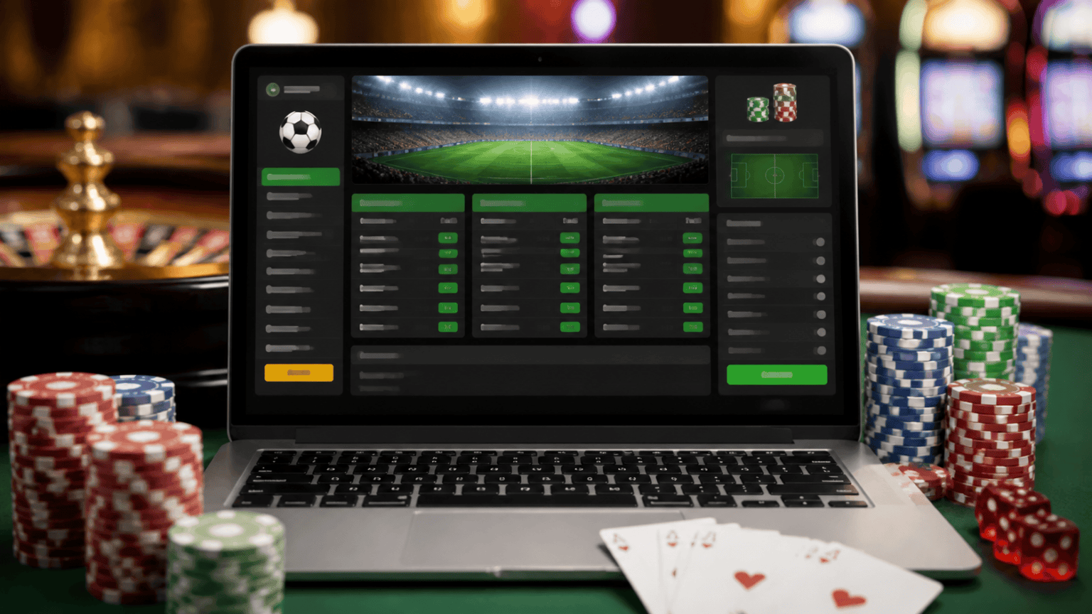 Casino-related online betting screen with odds and chips