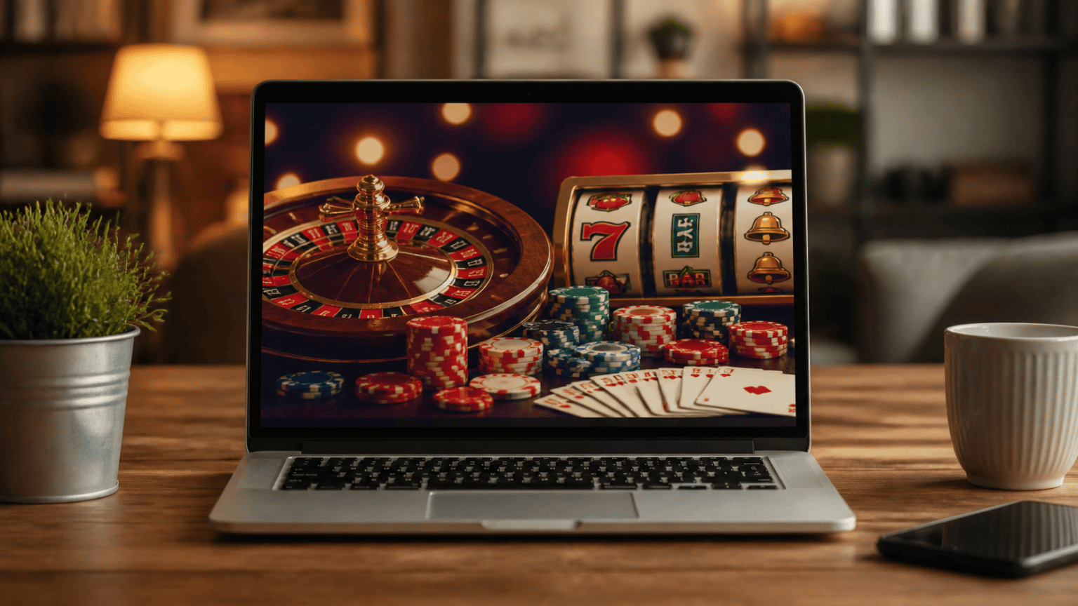 Online casino site displayed on a laptop screen